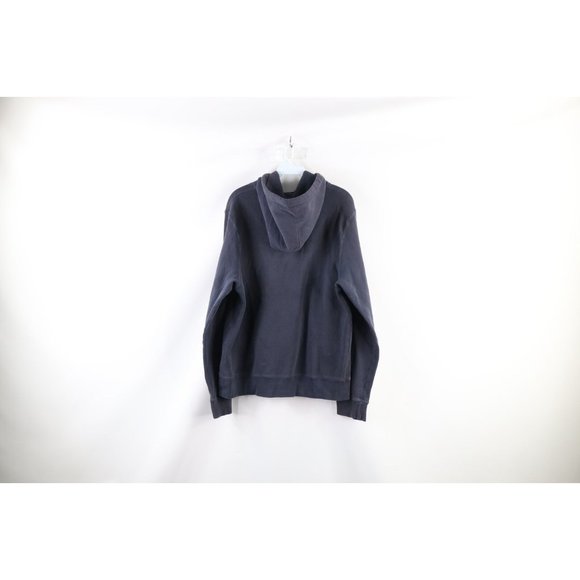 Vintage Abercrombie & Fitch Mens Small Faded Spell Out Heavyweight Hoodie Blue - Picture 9 of 11